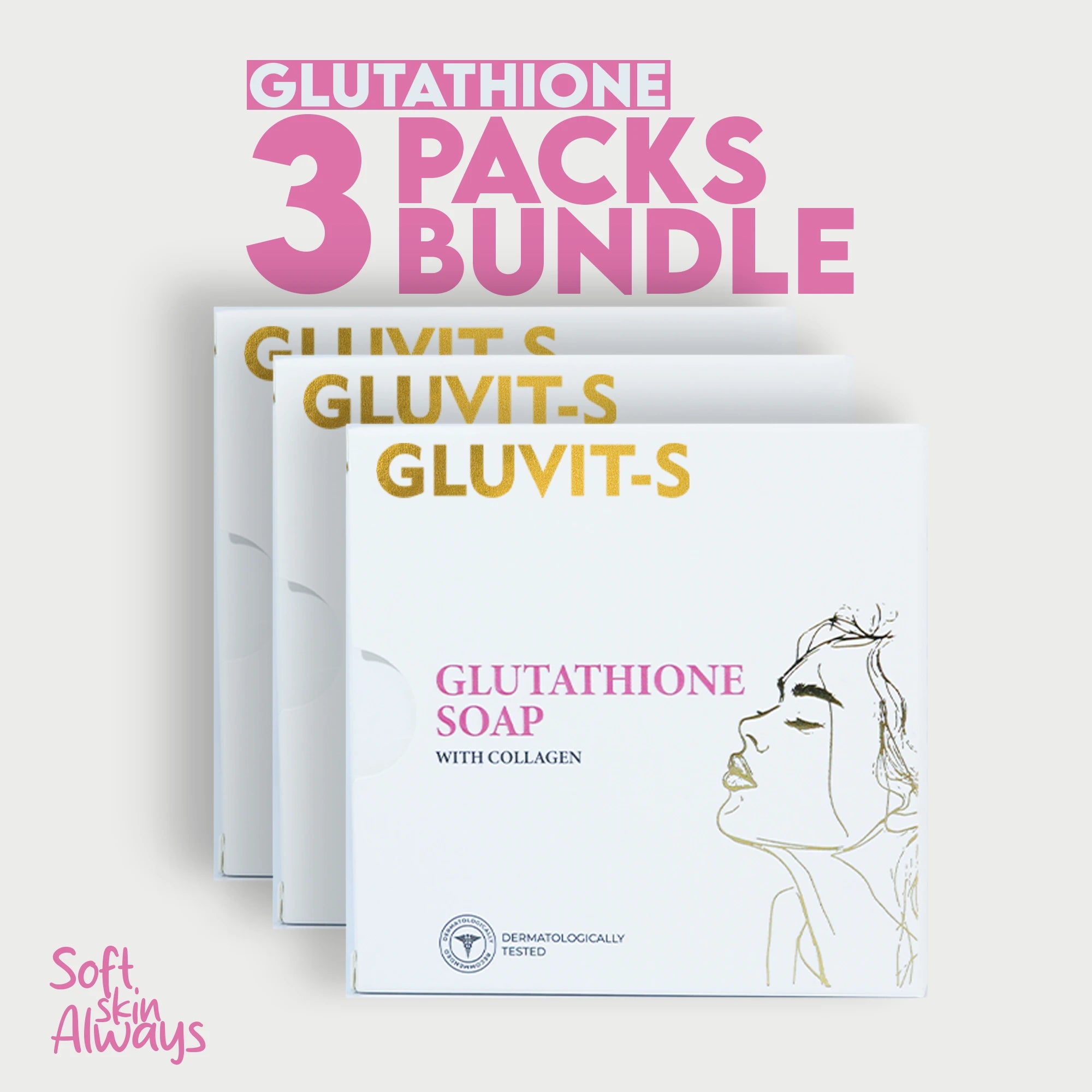 Glutathione Soap with Collagen (pack of 3) Glutathione Soap with Collagen (pack of 3)