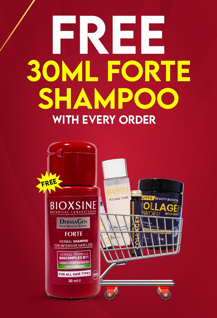 Free Bioxcin Forte shampoo 30 ml with every order