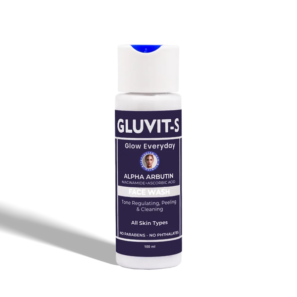 Gluvit-s Skin Whitening Face Wash 100 ml Enriched with Alpha Arbutin, Niacinamide & Ascorbic Acid | Evens Skin