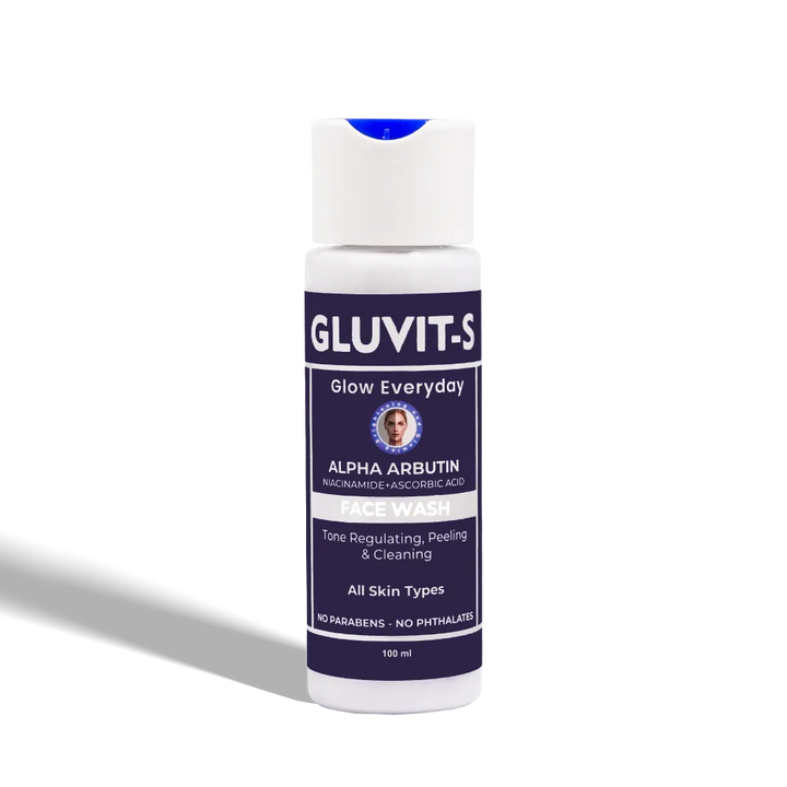 Gluvit-s Skin Whitening Face Wash 100 ml Enriched with Alpha Arbutin, Niacinamide & Ascorbic Acid | Evens Skin