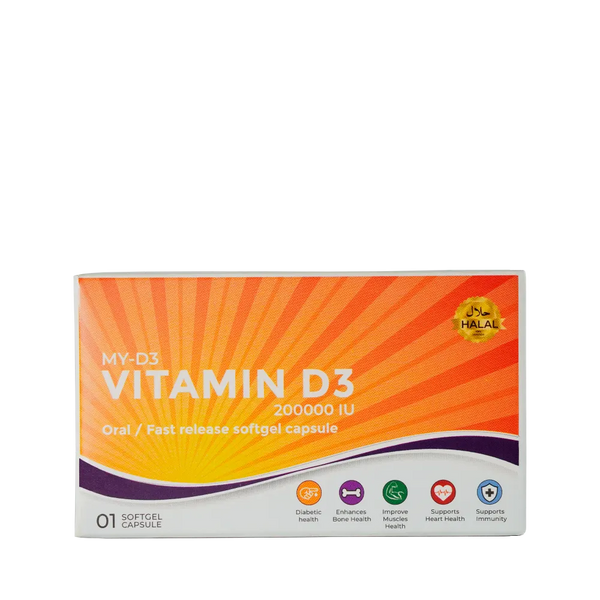 Gluvit-S MY-D3 – Vitamin D3 200,000 IU Softgel Capsule