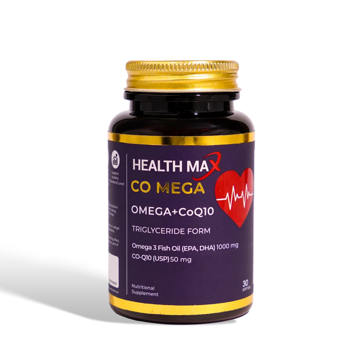 Health Max CO-Mega with Omega-3 Fish oil, EPA, DHA, Coenzyme Q10