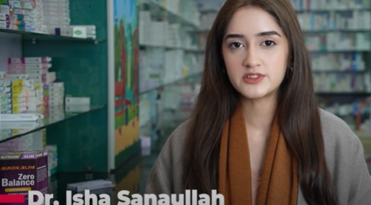 Dr. Isha Sanaullah recommending Nutraxin Zero balance tablets for weight loss & management